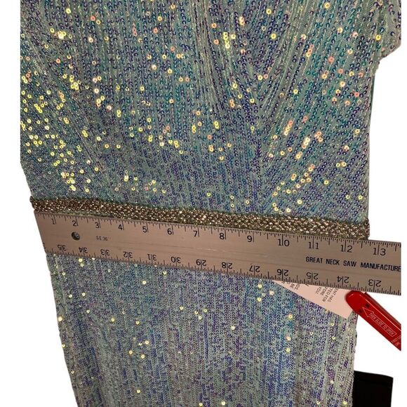 Mac Duggal 0 Dress Sequined High Neck Flutter Sleeve Gown Mermaid Illusion 26942 - Picture 8 of 16